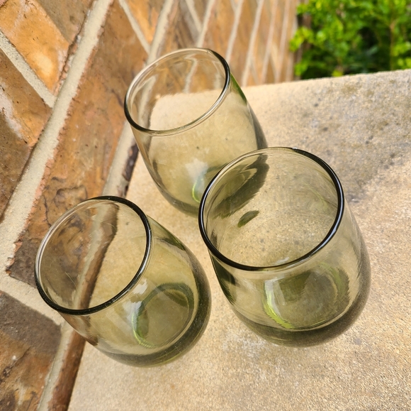 Retro 1960s 1970s Green Juice Glasses - Picture 2 of 7